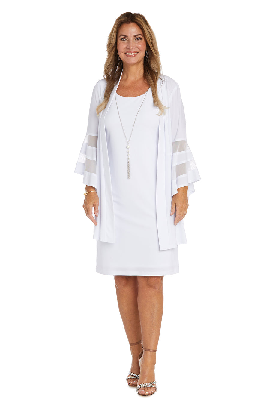 Mother of the Bride Dress Two Piece Short Mother of the Bride Dress Jacket Dress White