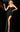 Prom Dresses Fitted Sequin Long Formal Slit Prom Dress Black