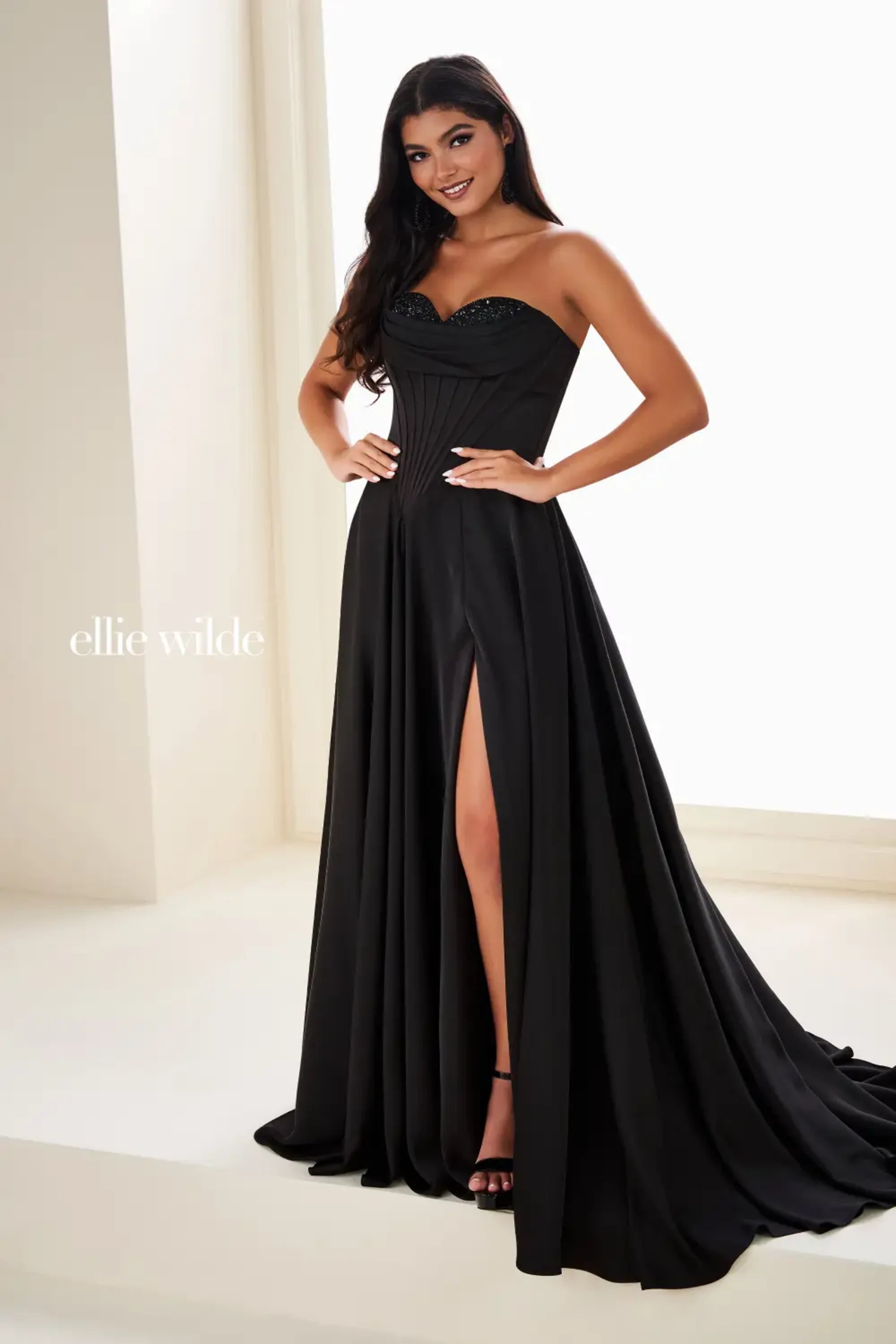 Prom Dresses Sequin Beaded Long Formal A Line  Prom Dress Black