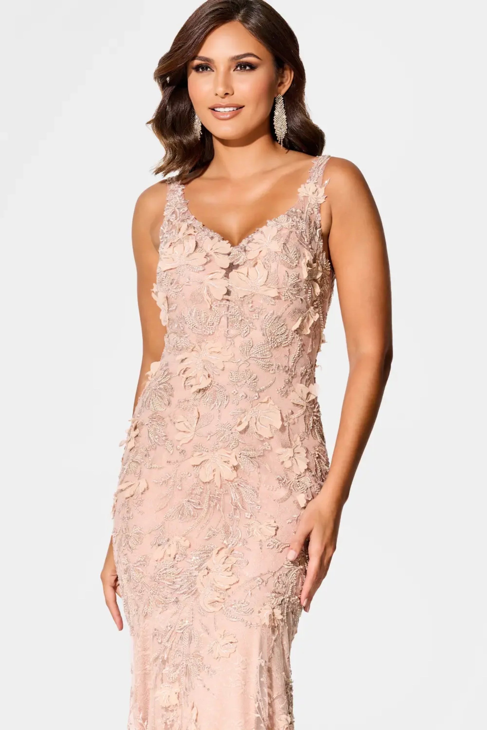 Ivonne D ID306 Long Beaded Sequin Mermaid Formal Dress