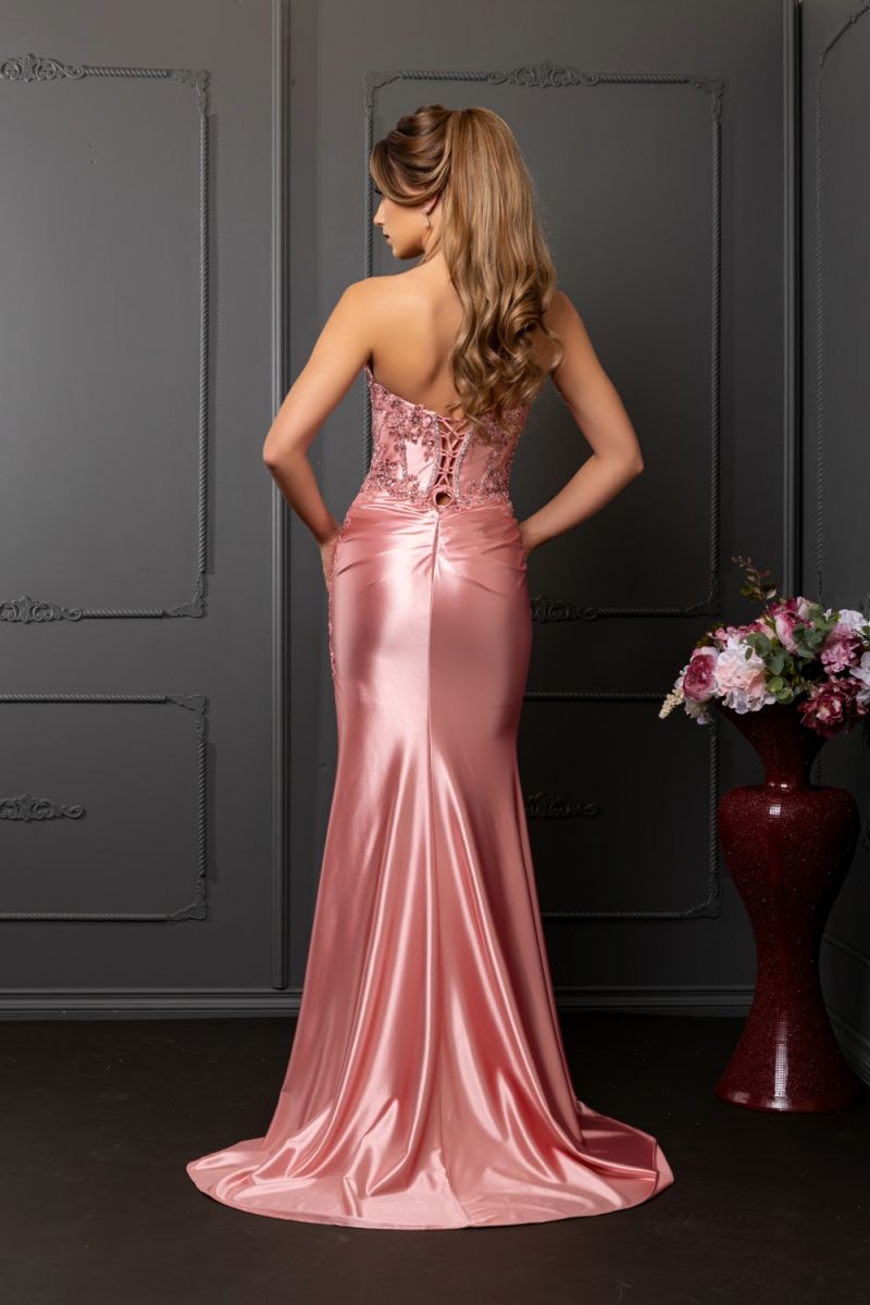 Sweetheart Floor-Length with Train Satin Prom Sheath Column May Queen 2207