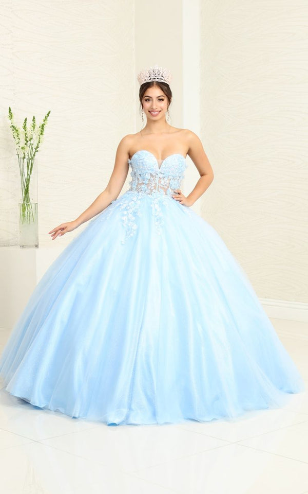 Sweetheart Floor-Length Tulle Quinceañera Ball Gown May Queen LK243