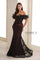 Formal Dresses Long Mermaid Formal Peplum Feather Evening Dress Black/Wine