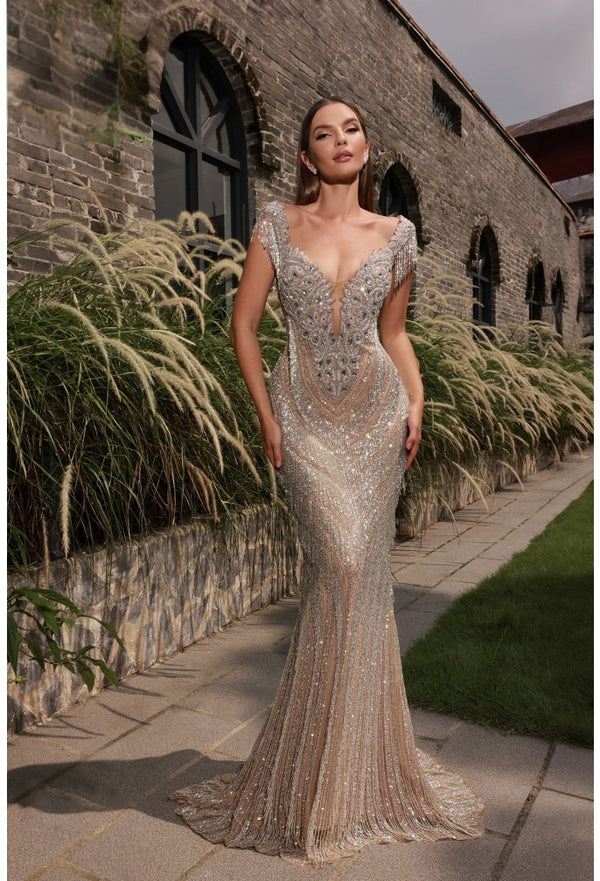 Terani Couture 251GL4345 Silver Nude 10 Sale