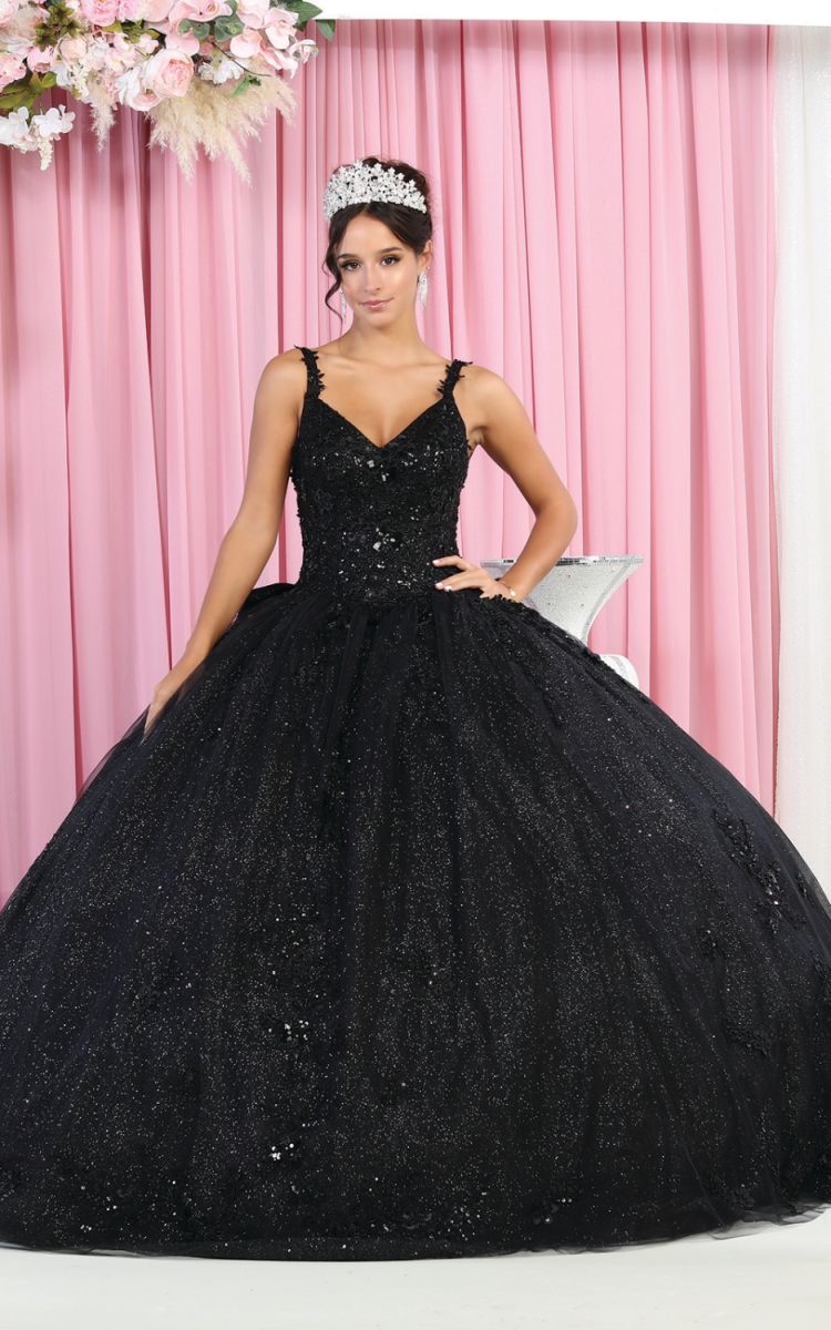 V-Neck Floor-Length Tulle Quinceañera Ball Gown May Queen LK174