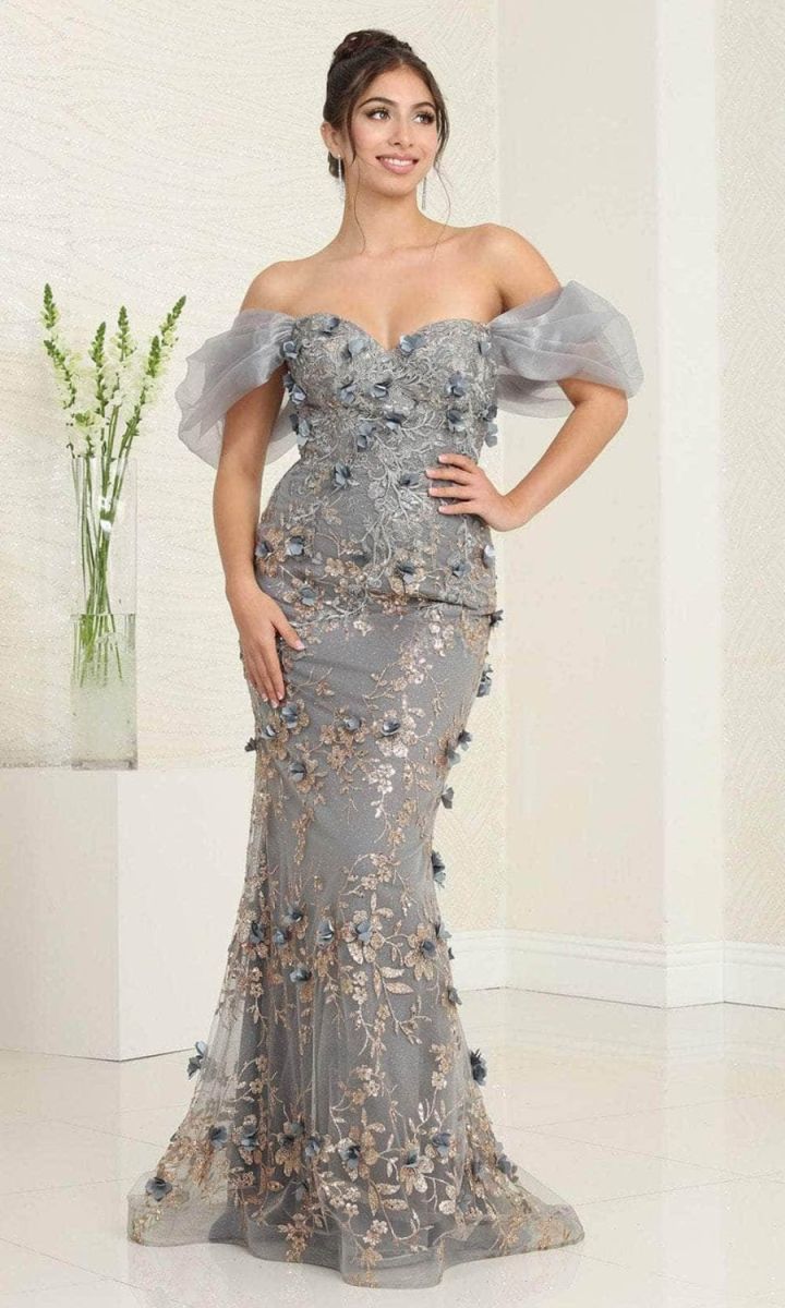 Off-the-Shoulder Floor-Length Tulle Prom Sheath/Column May Queen RQ8037