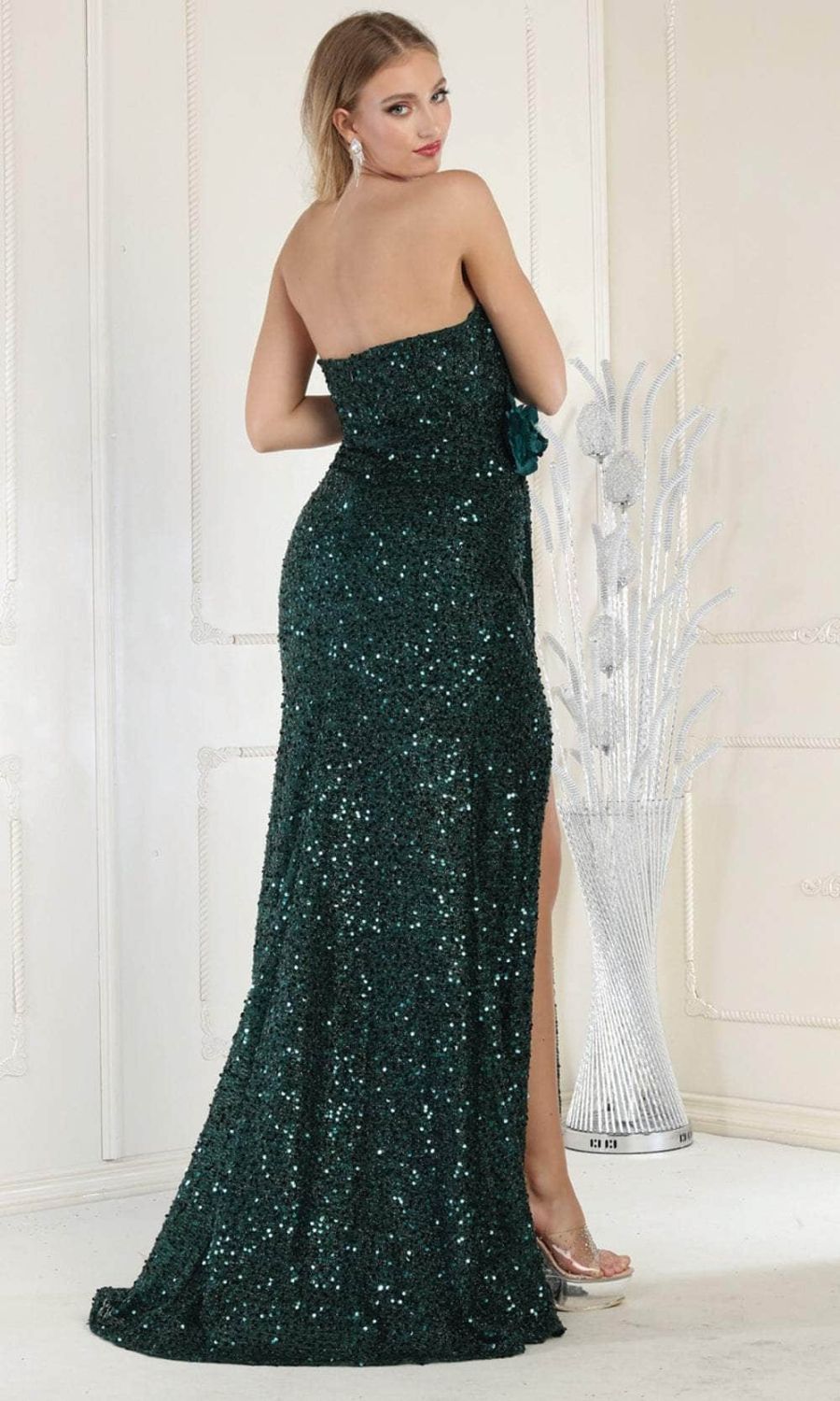 Sweetheart Floor-Length Sequin Prom Sheath/Column May Queen 1968