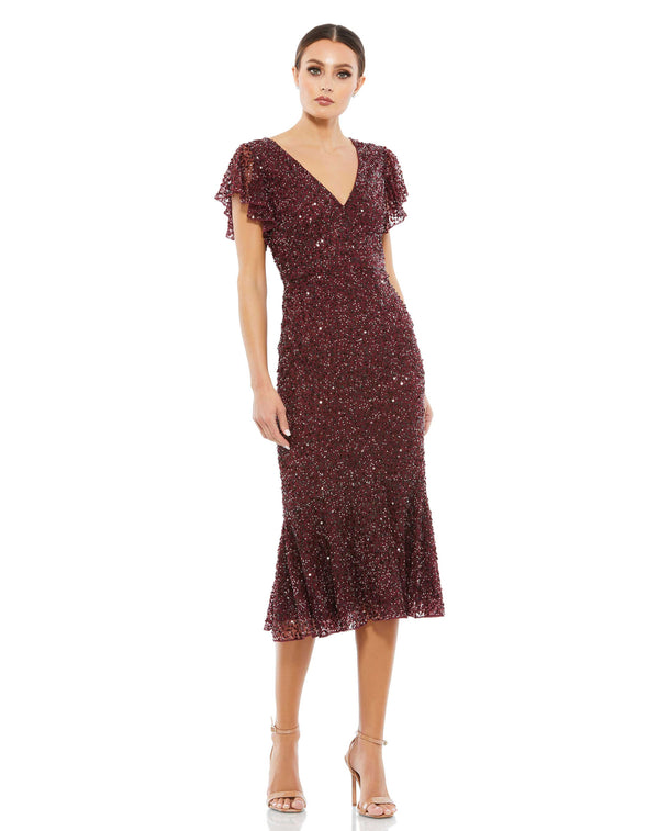 Short Sequin Dress Cocktail Midi Mac Duggal A10801