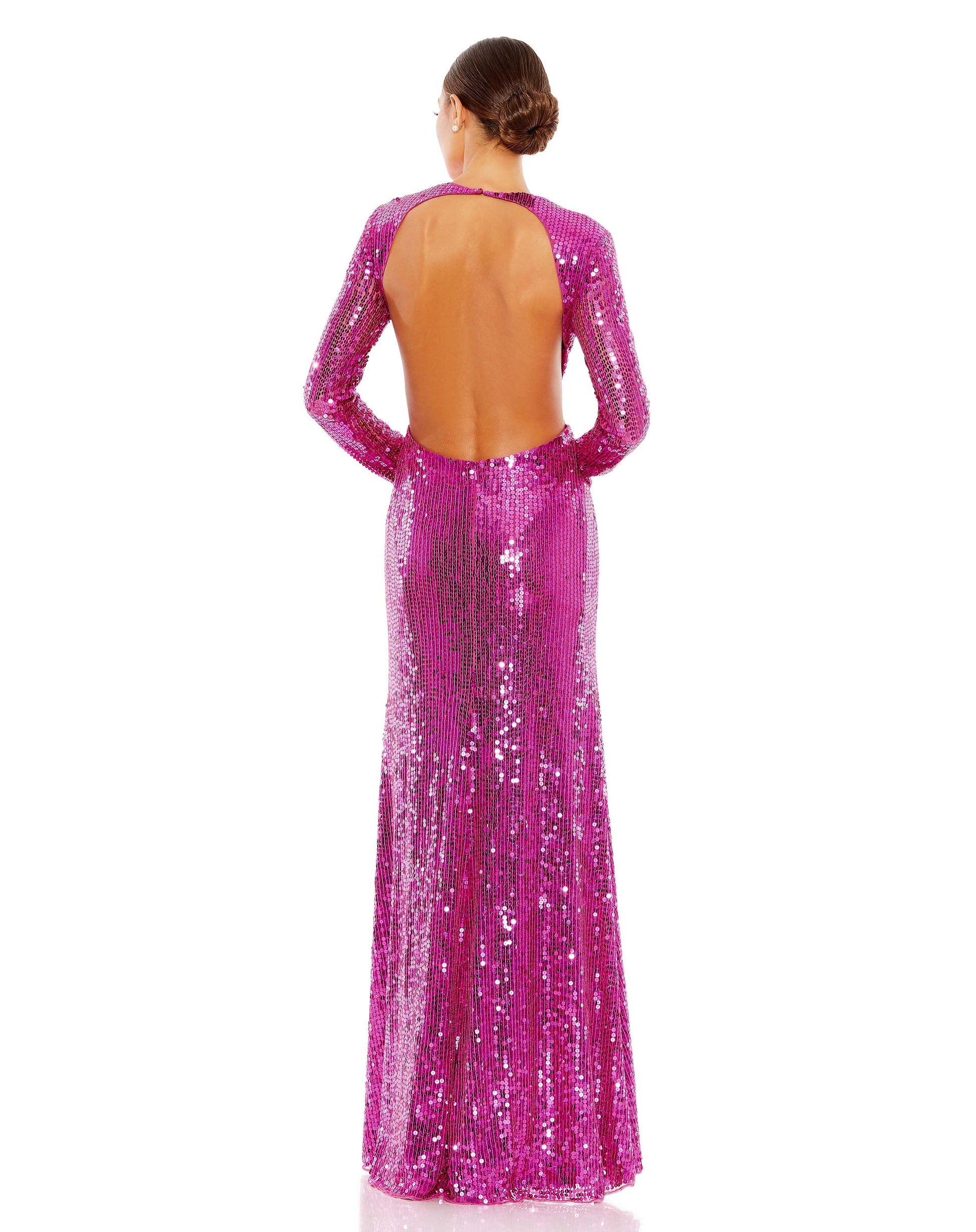 Mac Duggal A10891 Long Sleeve Sequin Formal Prom Dress