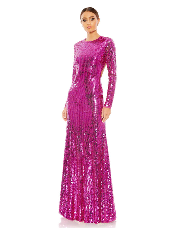 Long Sleeve Sequin Dress Formal Prom Mac Duggal A10891