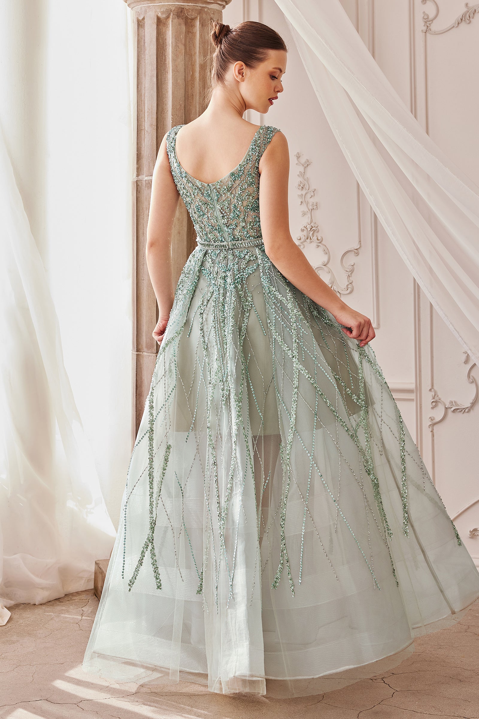 Andrea & Leo A1091 Long Formal Sleeveless Beaded Prom Gown