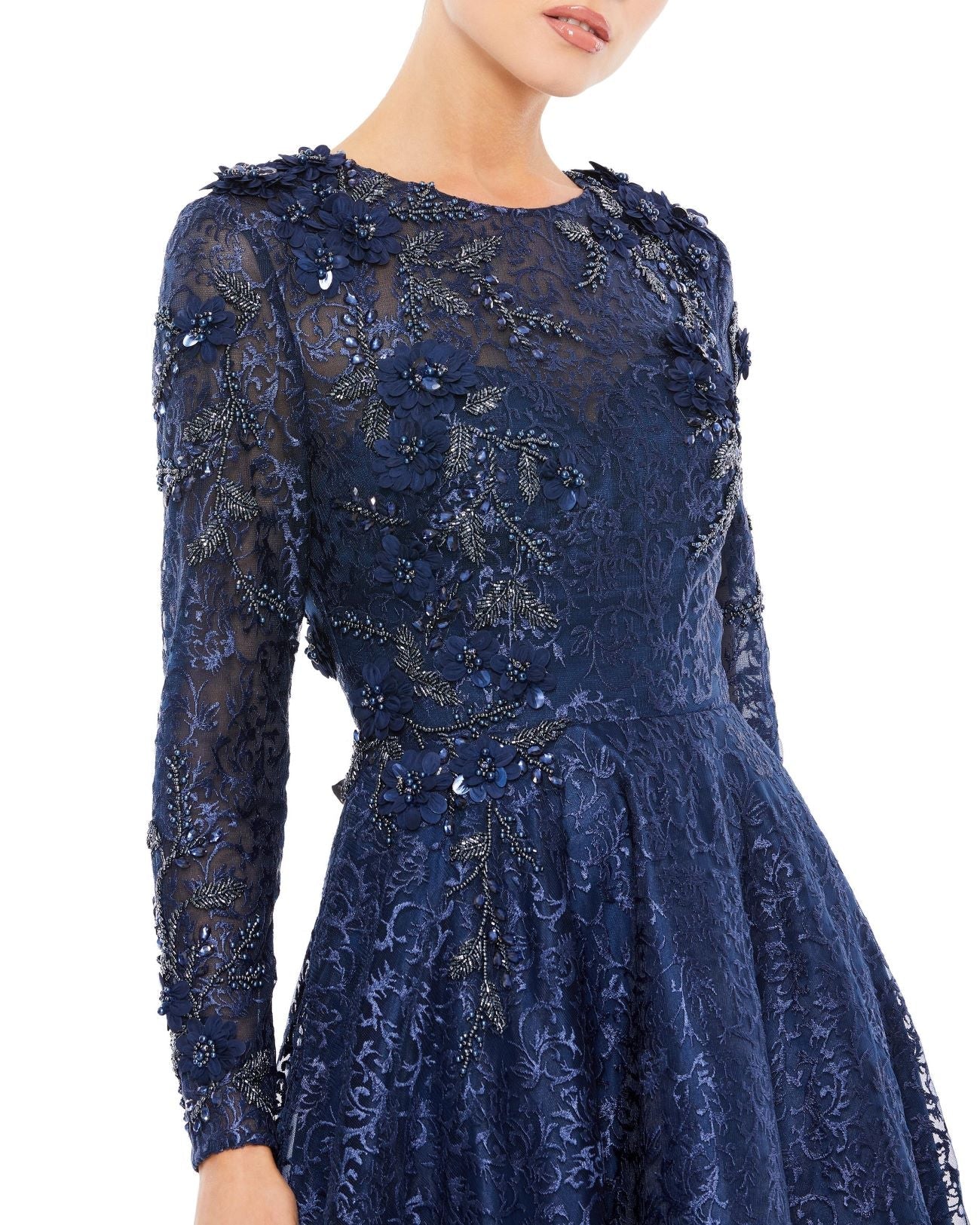 Mac Duggal A11121 Long Sleeve A Line Formal Prom Dress