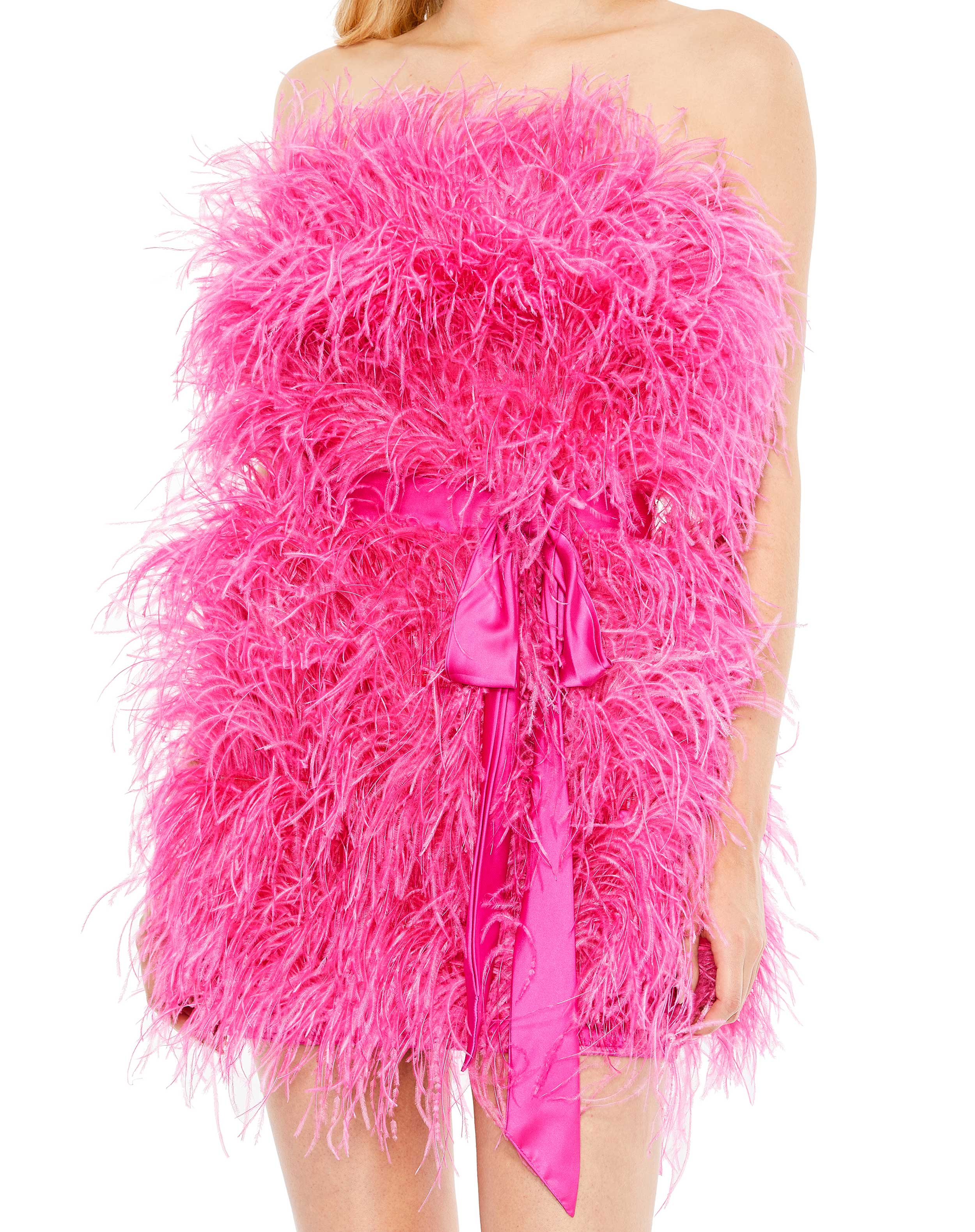 Cocktail Dresses Short Feather Cocktail Mini Dress Pink