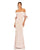 Prom Dresses  Feather Trim Long Fitted Formal Prom Gown Blush