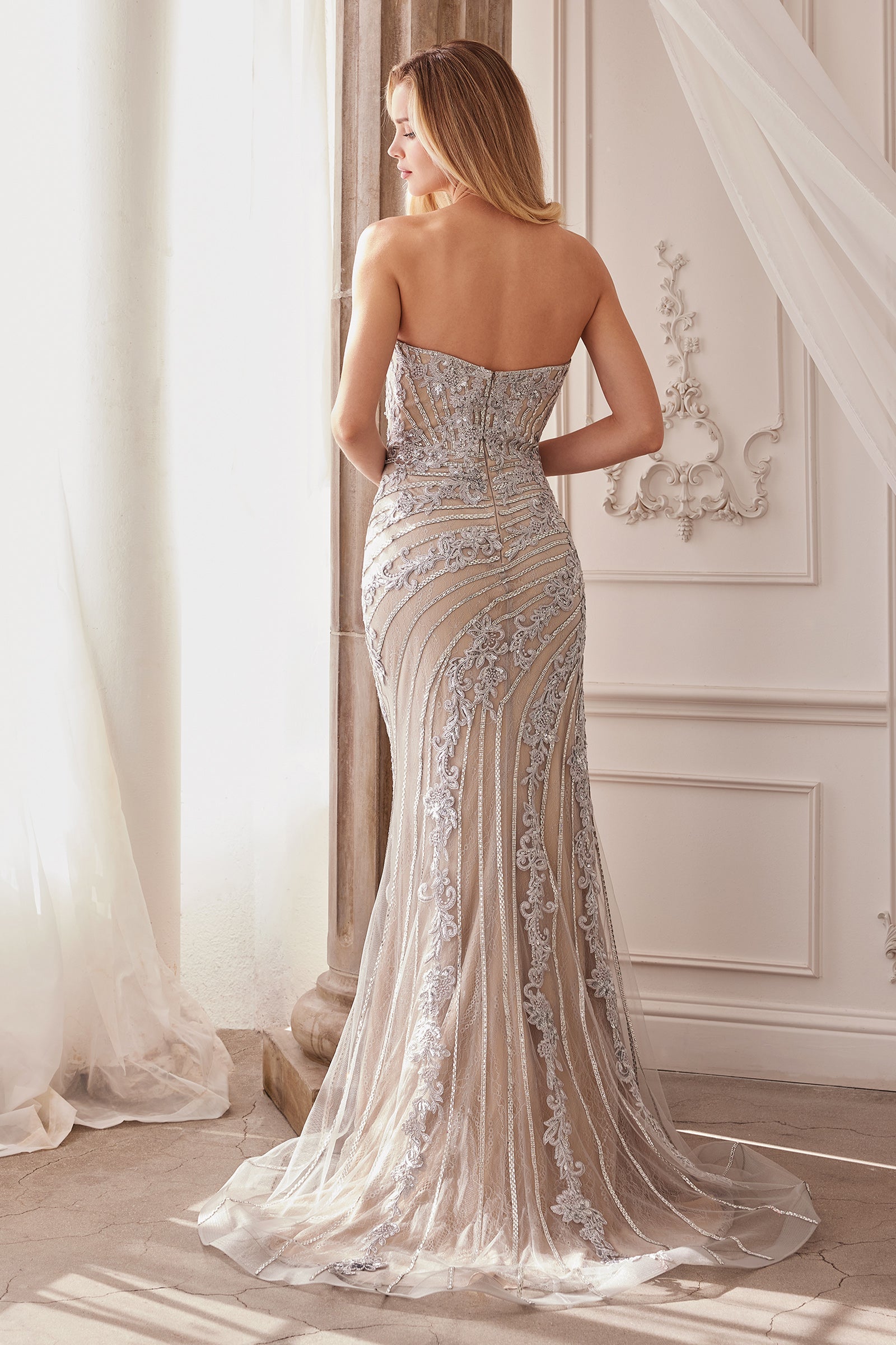 Andrea & Leo A1256 Beaded Formal Prom Fitted Long Dress