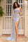 Prom Dresses Long Prom Trail Sequin Dress Light Blue