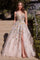 Prom Dresses Long A Line Formal Floral Applique Prom Dress Multi