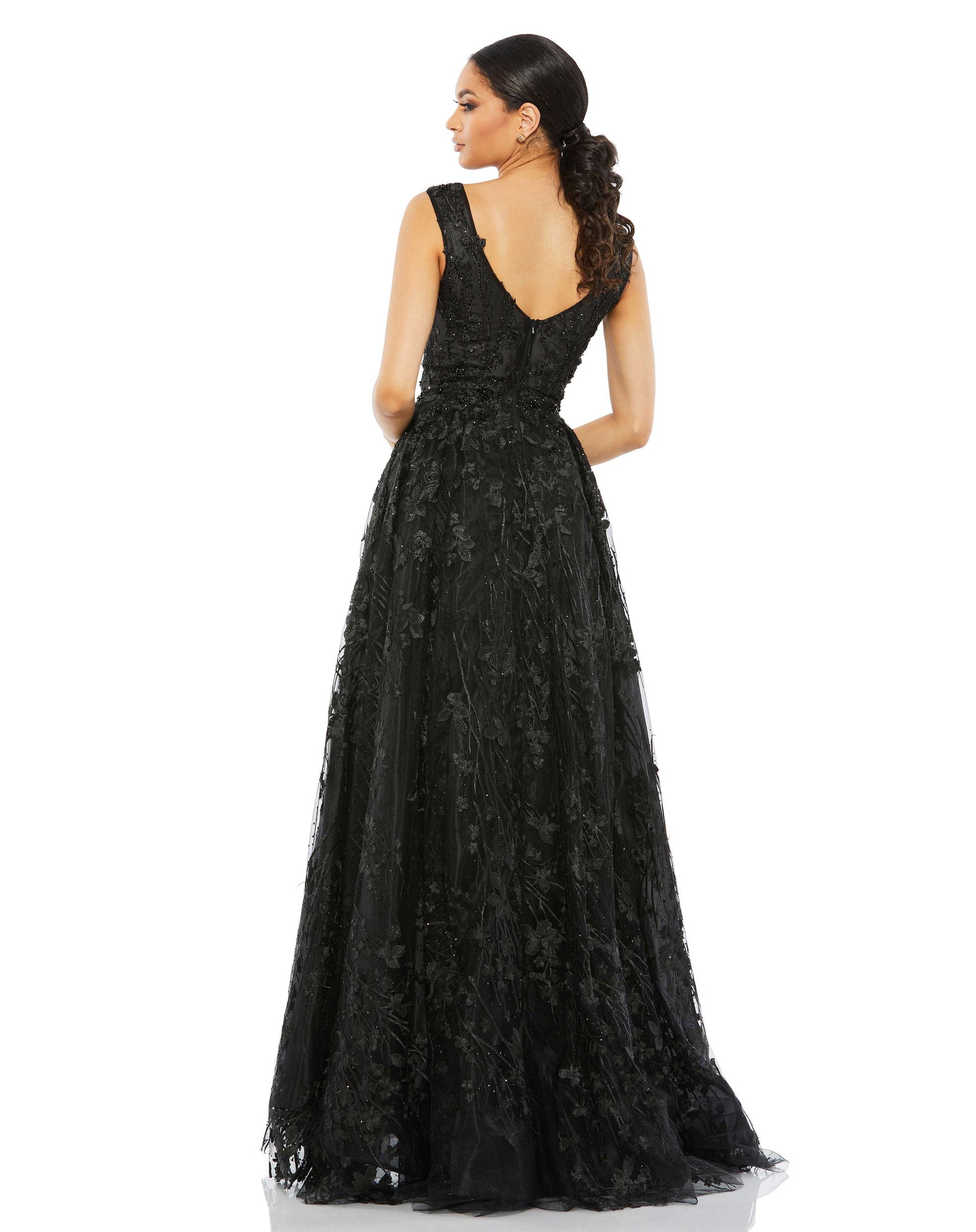 Mac Duggal A20131 Beaded A Line Long Formal Prom Gown