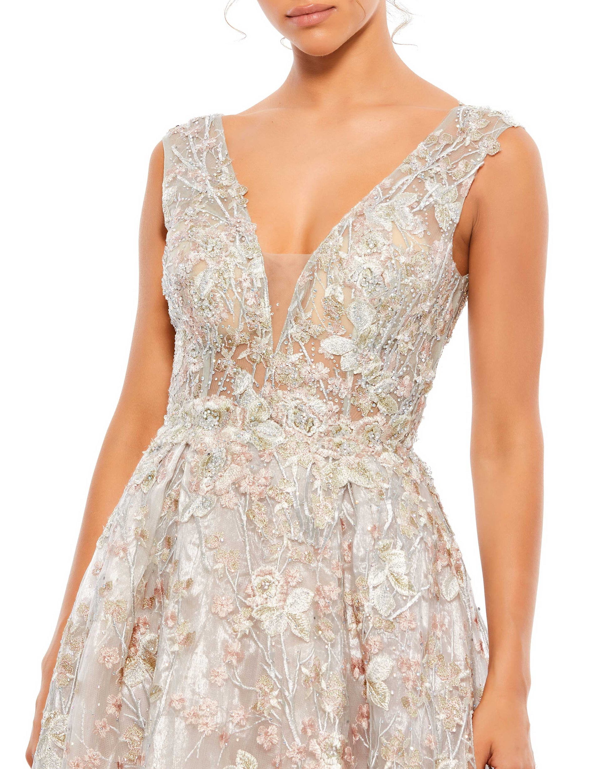 Mac Duggal A20131 Beaded A Line Long Formal Prom Gown