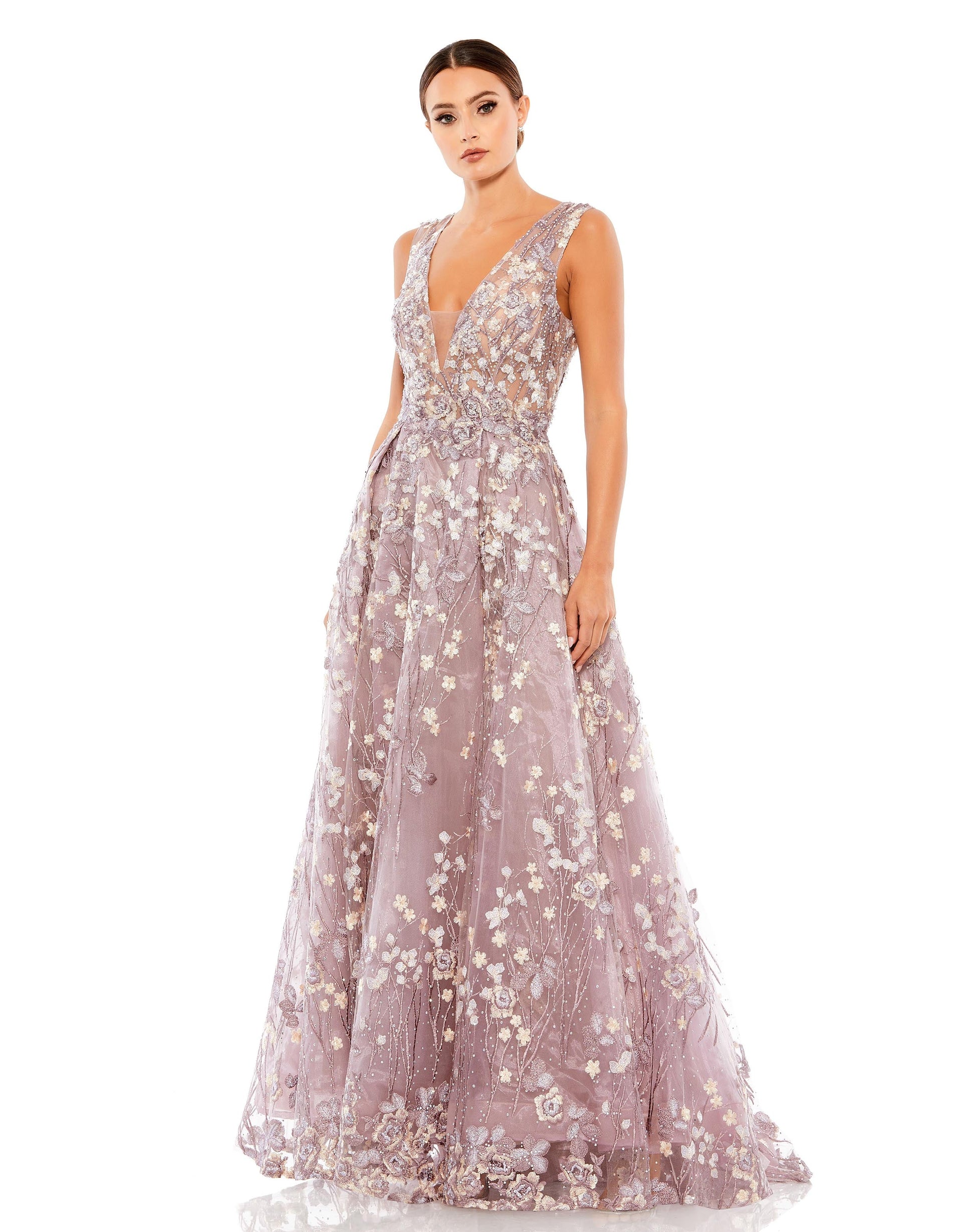 Mac Duggal A20131 Beaded A Line Long Formal Prom Gown