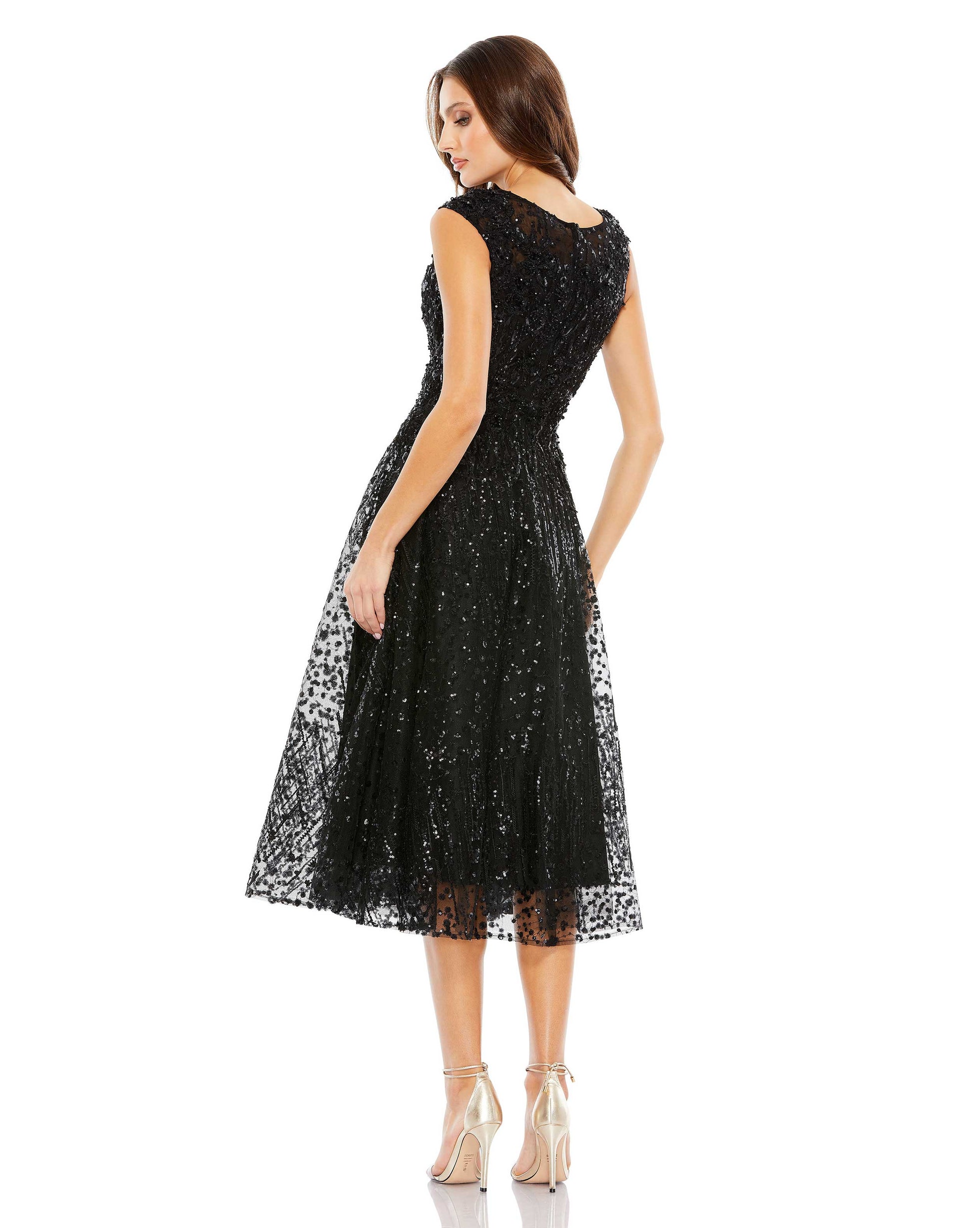 Mac Duggal A20398 Sequins Cocktail Midi Dress