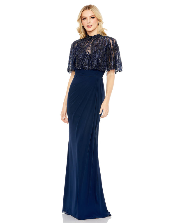 Long Formal Dress Cape Mac Duggal A20467