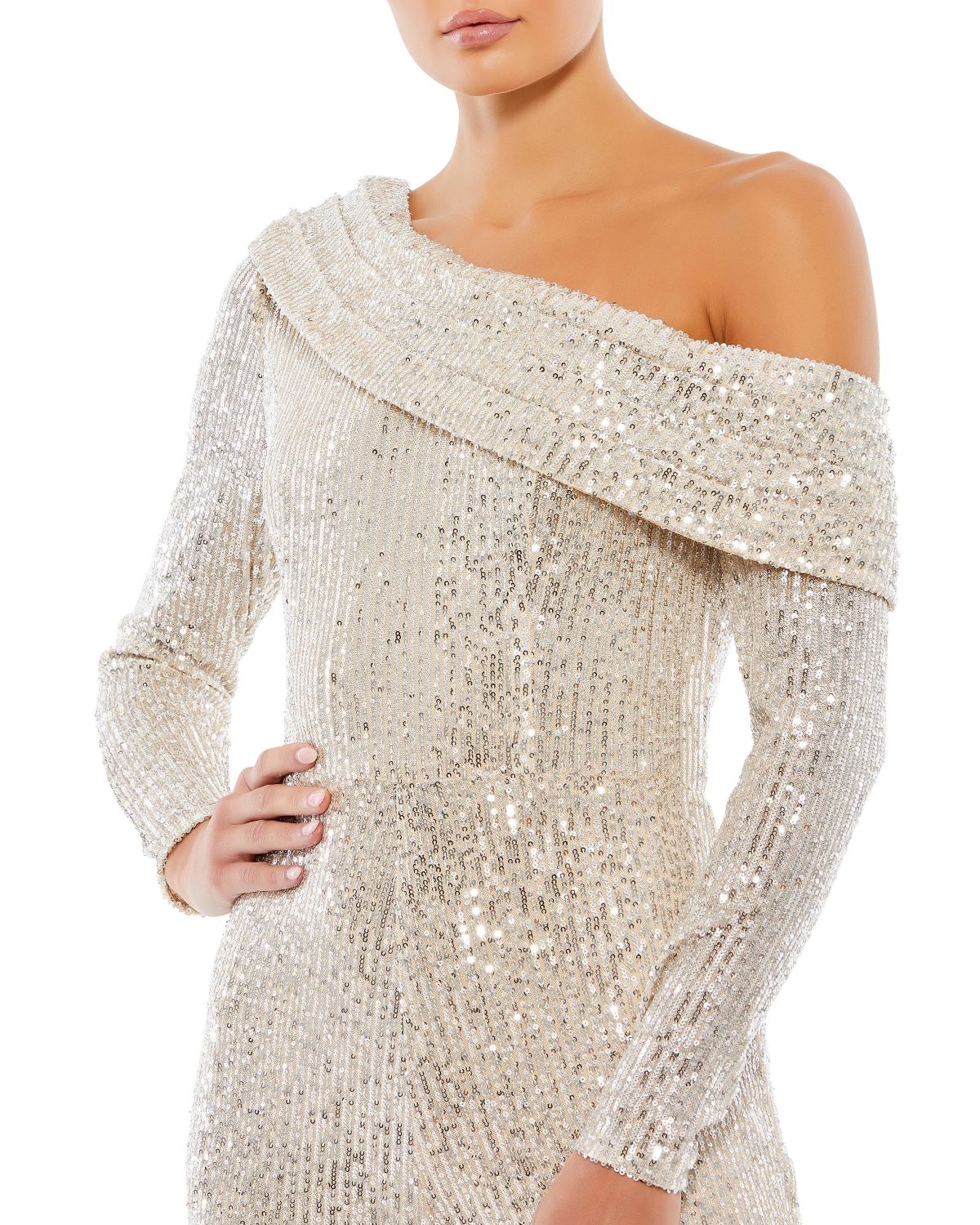 Mac Duggal A26596 Sequins Long Sleeve Formal Prom Jumpsuit