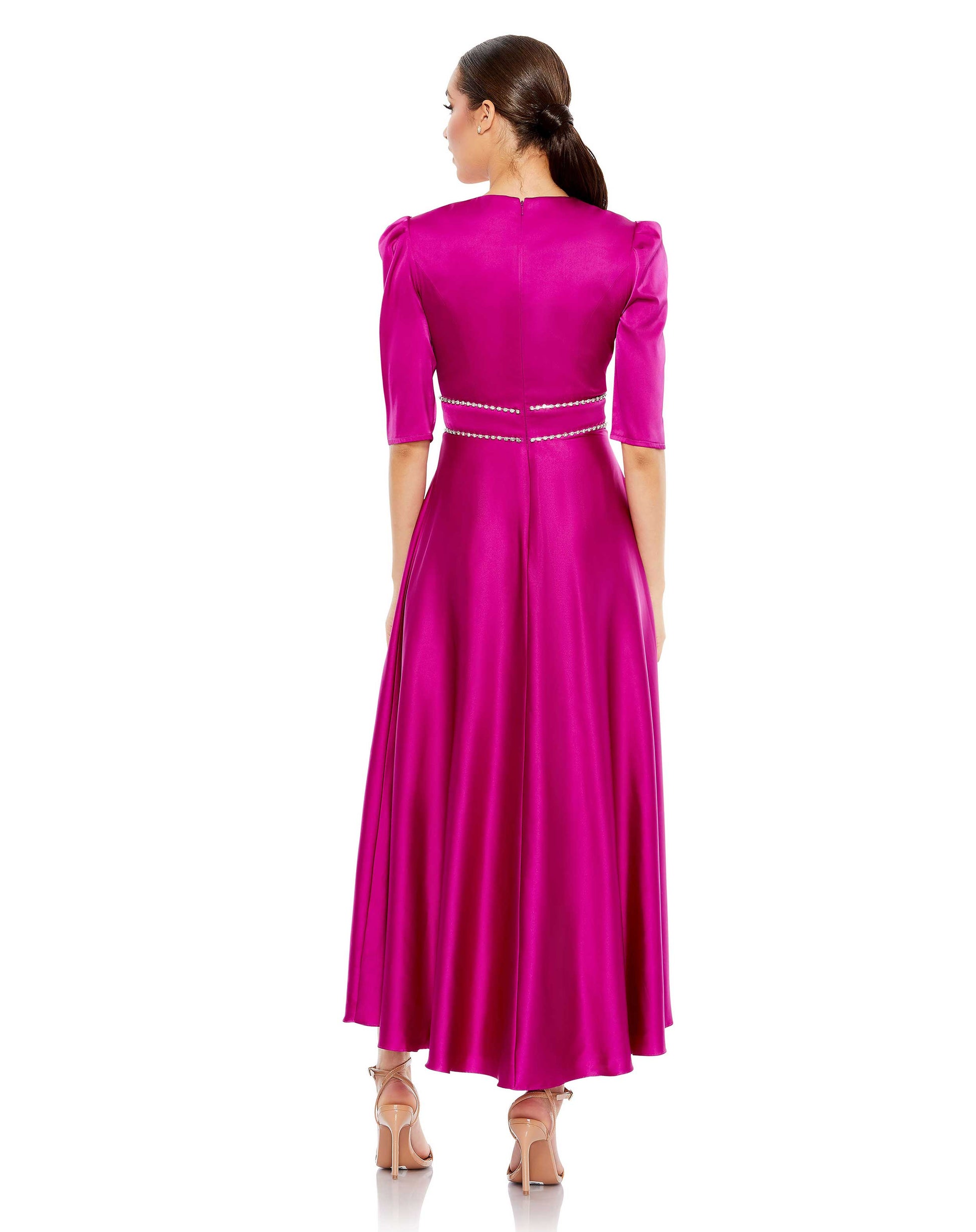 Mac Duggal A26923 Formal A Line Cocktail Midi Dress