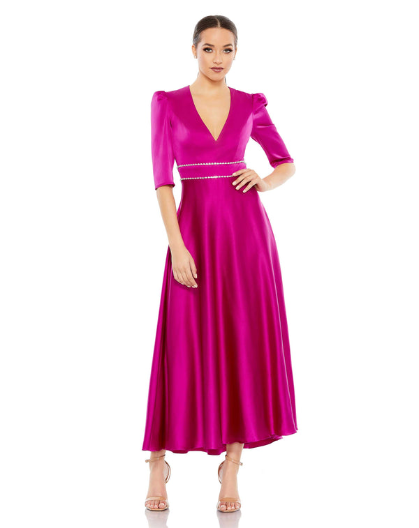 Formal A Line Cocktail Midi Dress–A Line Cocktail Midi Formal–Mac Duggal A26923
