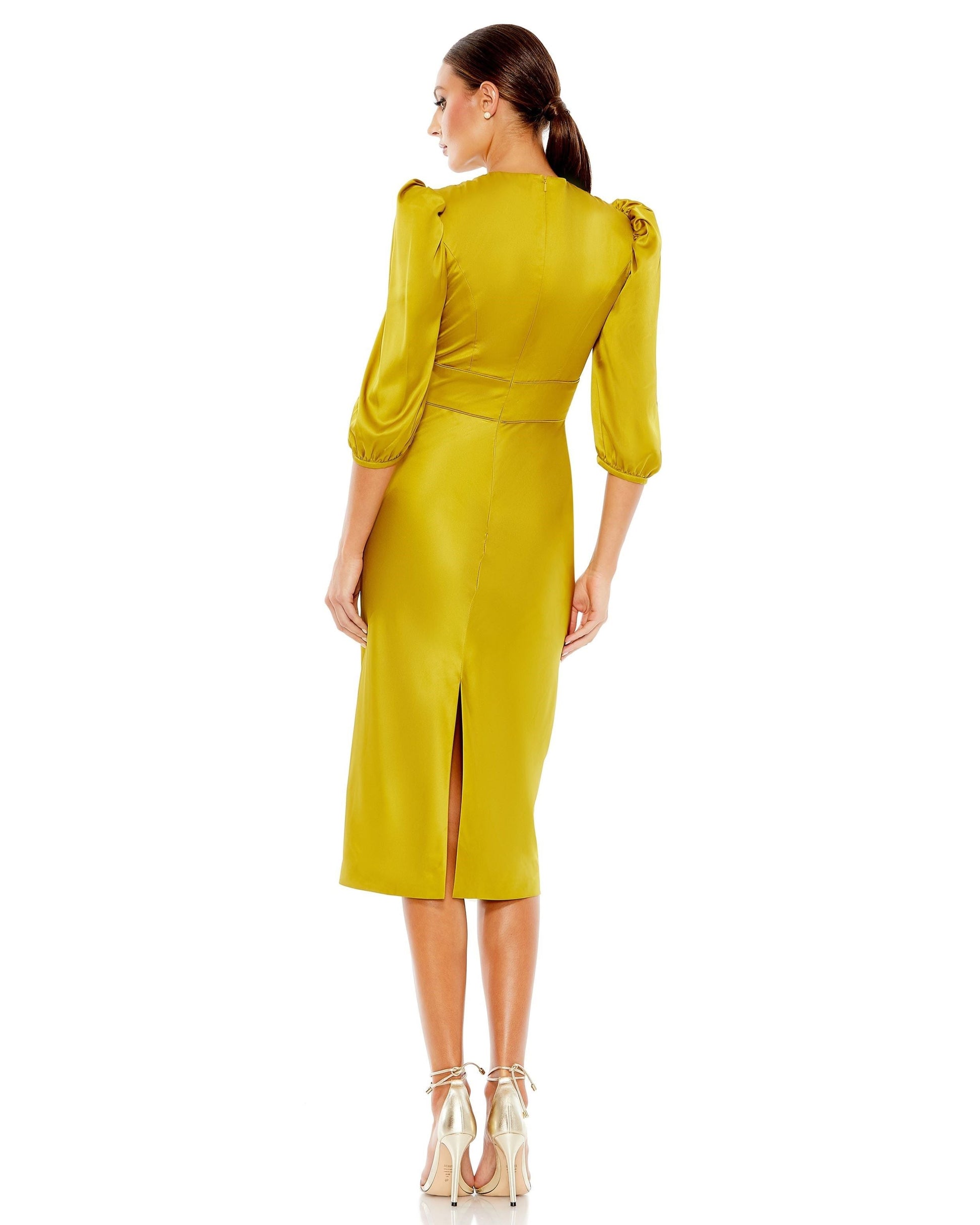 Mac Duggal A26927 Cocktail Metallic Midi Dress