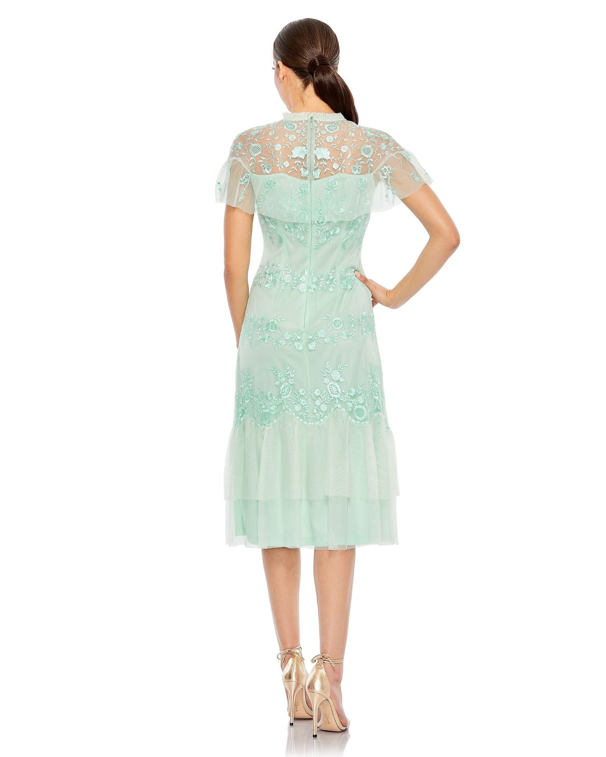 Mac Duggal A35147 Formal Midi Length Cocktail Dress