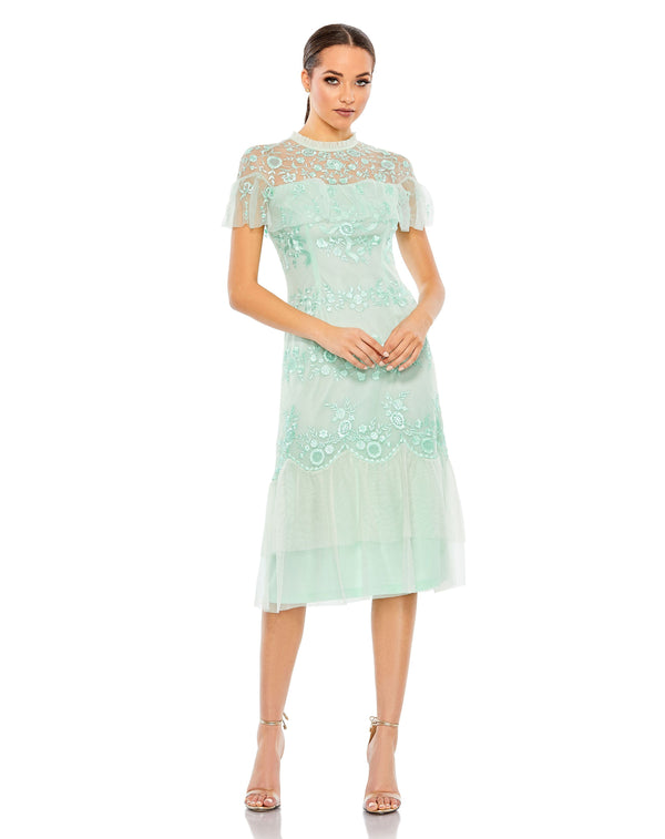 Formal Midi Length Cocktail Dress–Midi Length Cocktail Formal–Mac Duggal A35147
