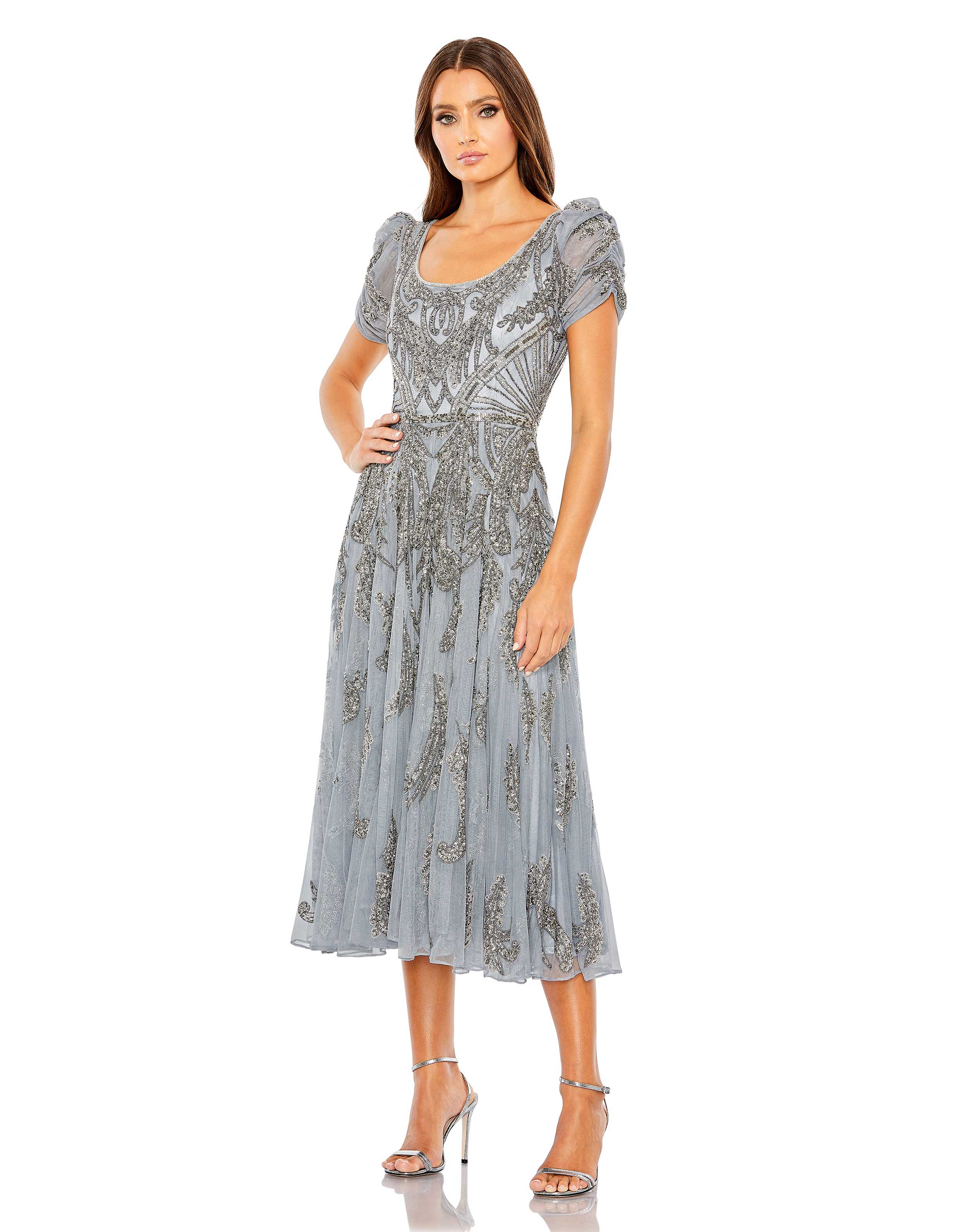 Beaded A Line Tea Length Formal Dress Beaded A Line Tea Length Formal The Dress Outlet Beaded A Line Tea Length Formal Dress Beaded A Line Tea Length Formal The Dress Outlet