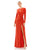 Formal Dresses Long Sleeve Formal Draped Gown Brick Red
