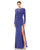 Formal Dresses Long Sleeve Formal Draped Gown Indigo
