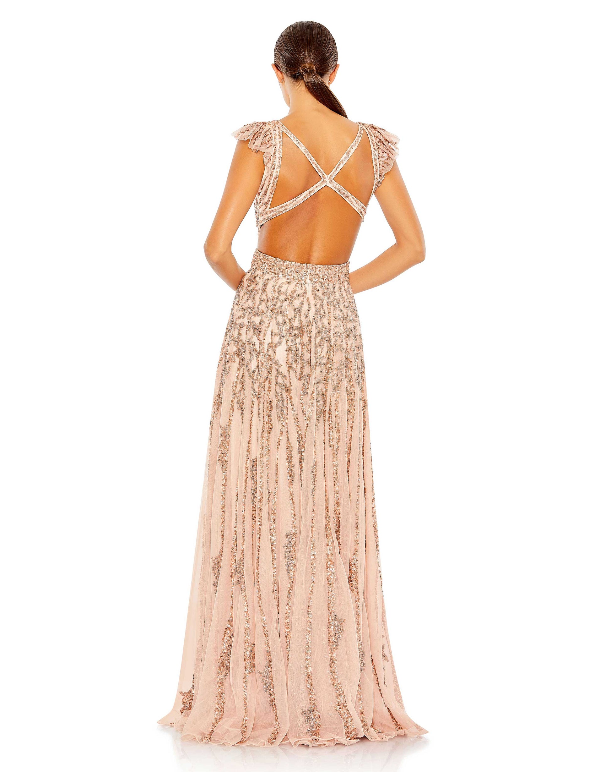 Mac Duggal A5682 Formal Long Sequins A Line Prom Gown