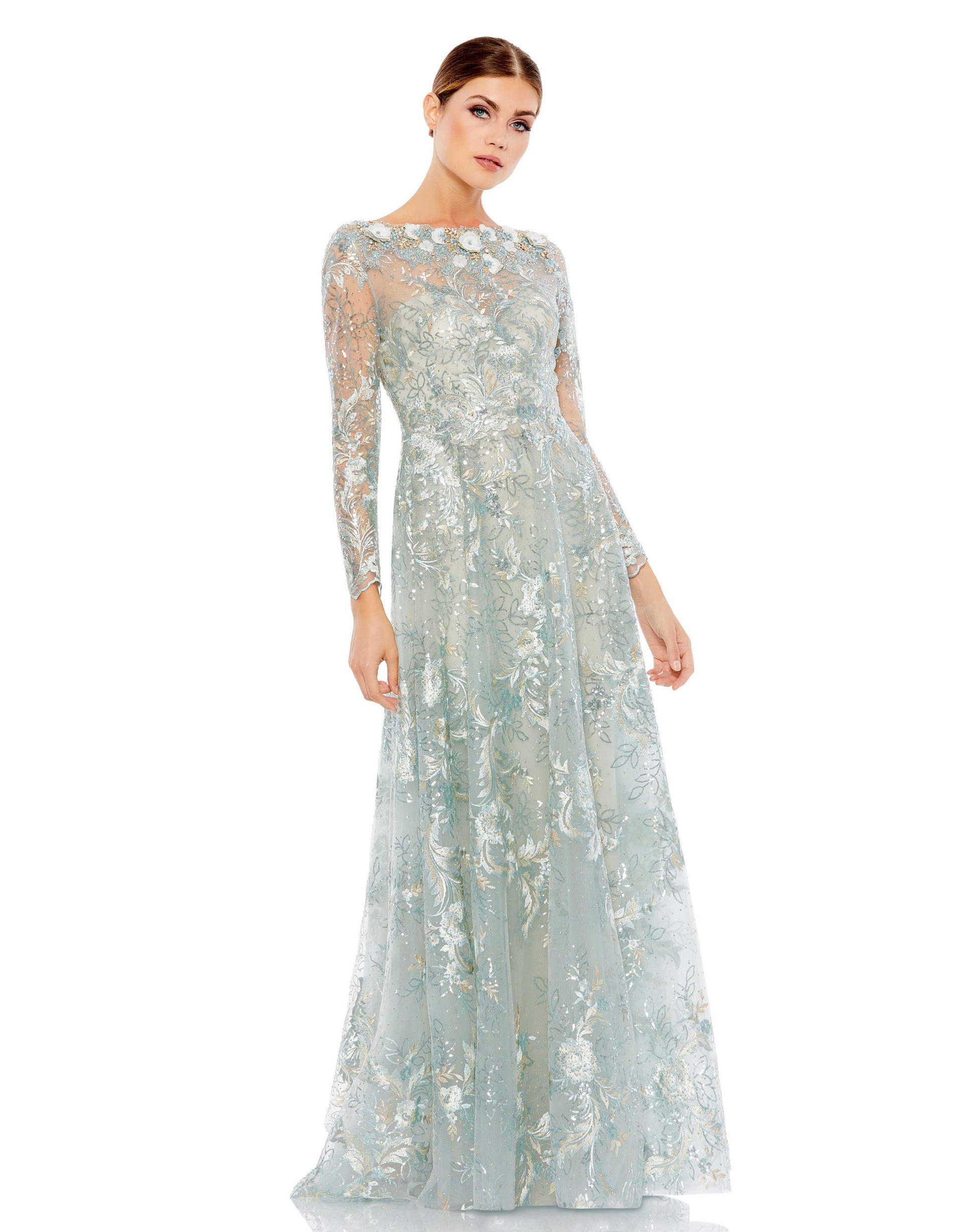 Mac Duggal A67498 Formal Long Sleeve Evening Gown