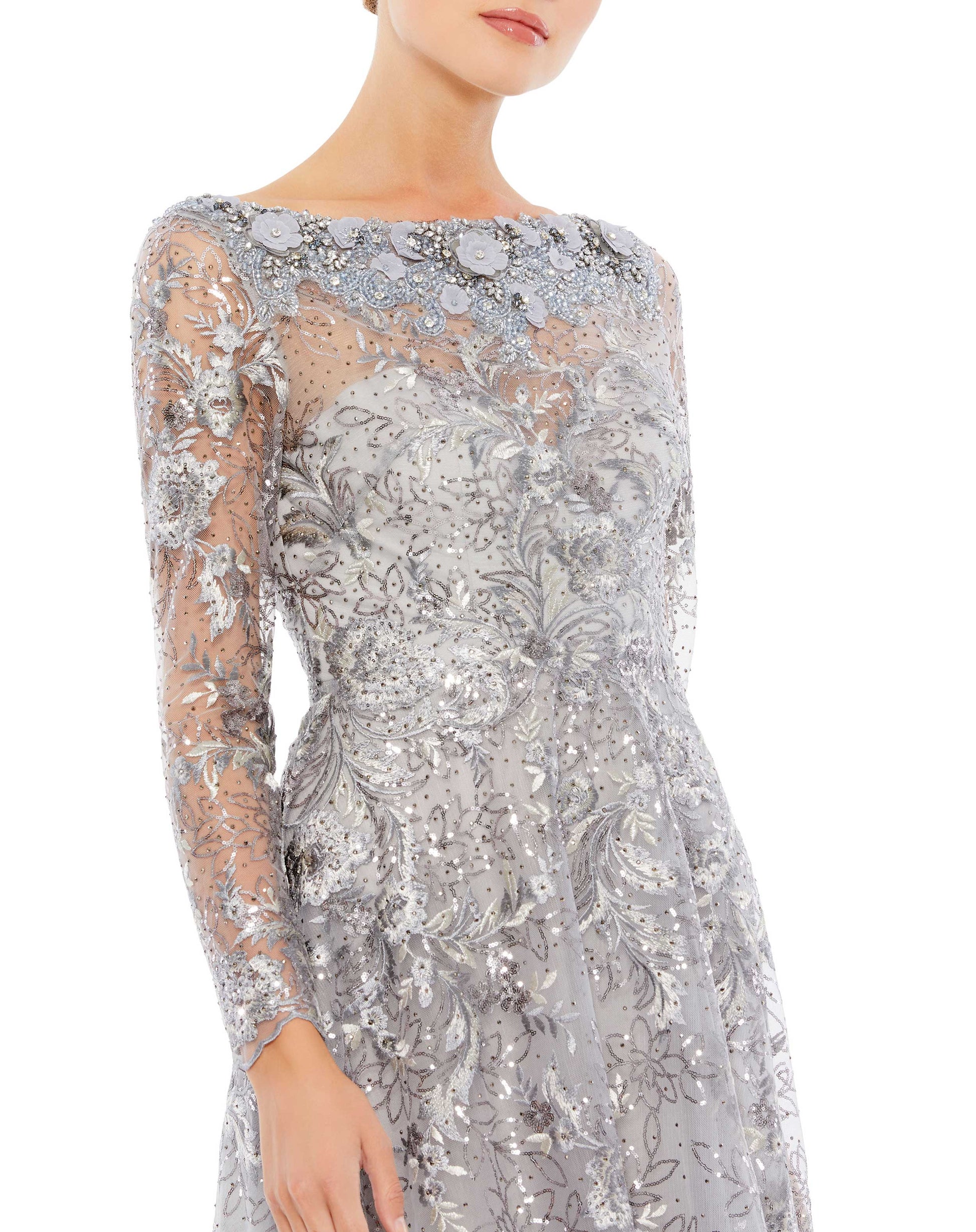 Mac Duggal A67498 Formal Long Sleeve Evening Gown