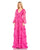 Formal Dresses Cascade Ruffle Long Formal Gown Fuchsia