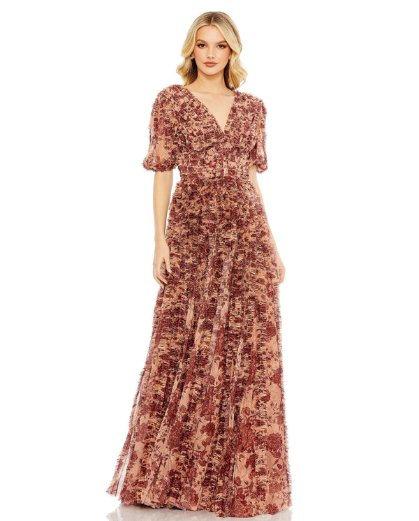 Floral Print Long Formal Maxi Dress Floral Print Formal Maxi Long Mac Duggal A8013