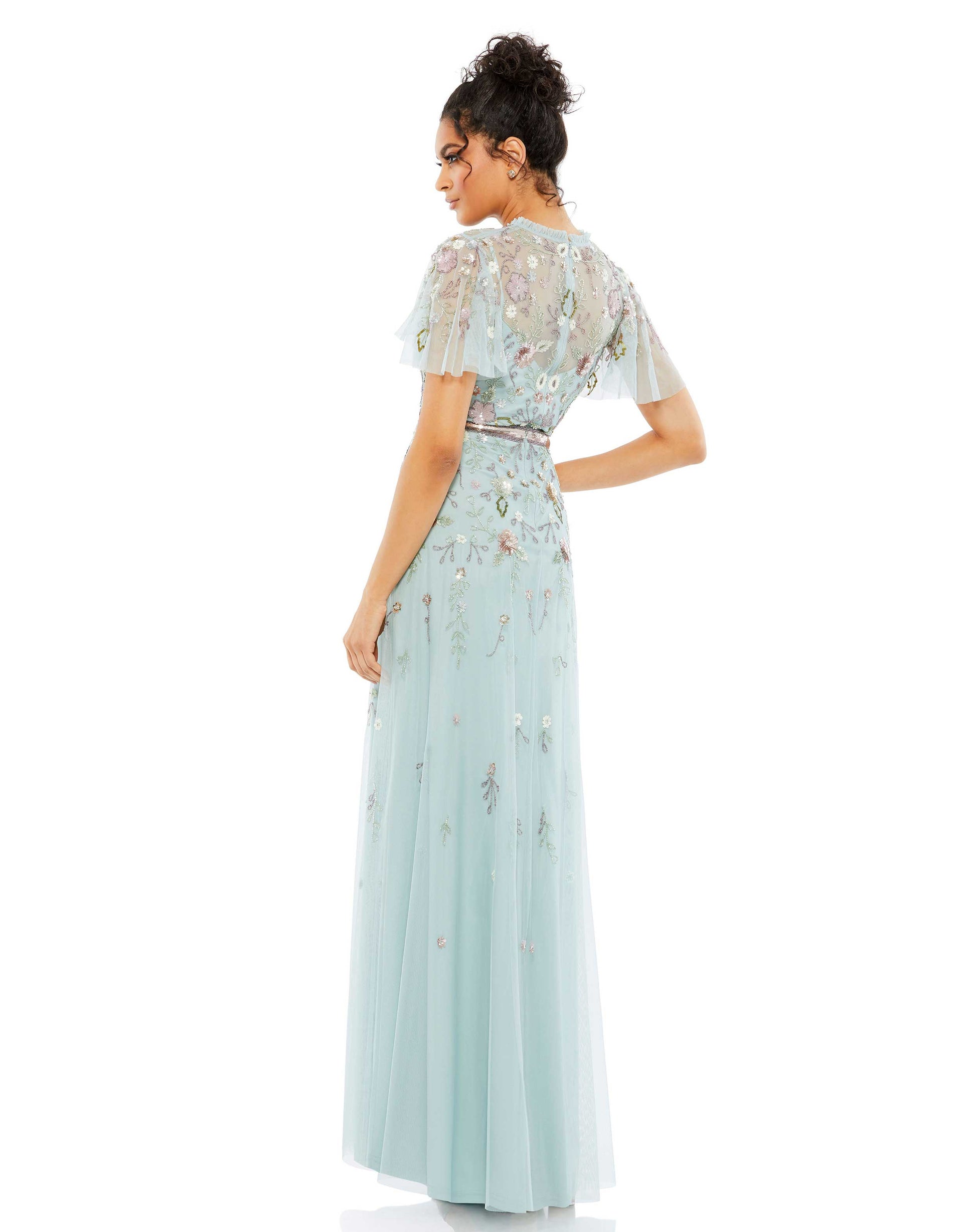 Mac Duggal A9136 Long Formal A Line Floral Dress