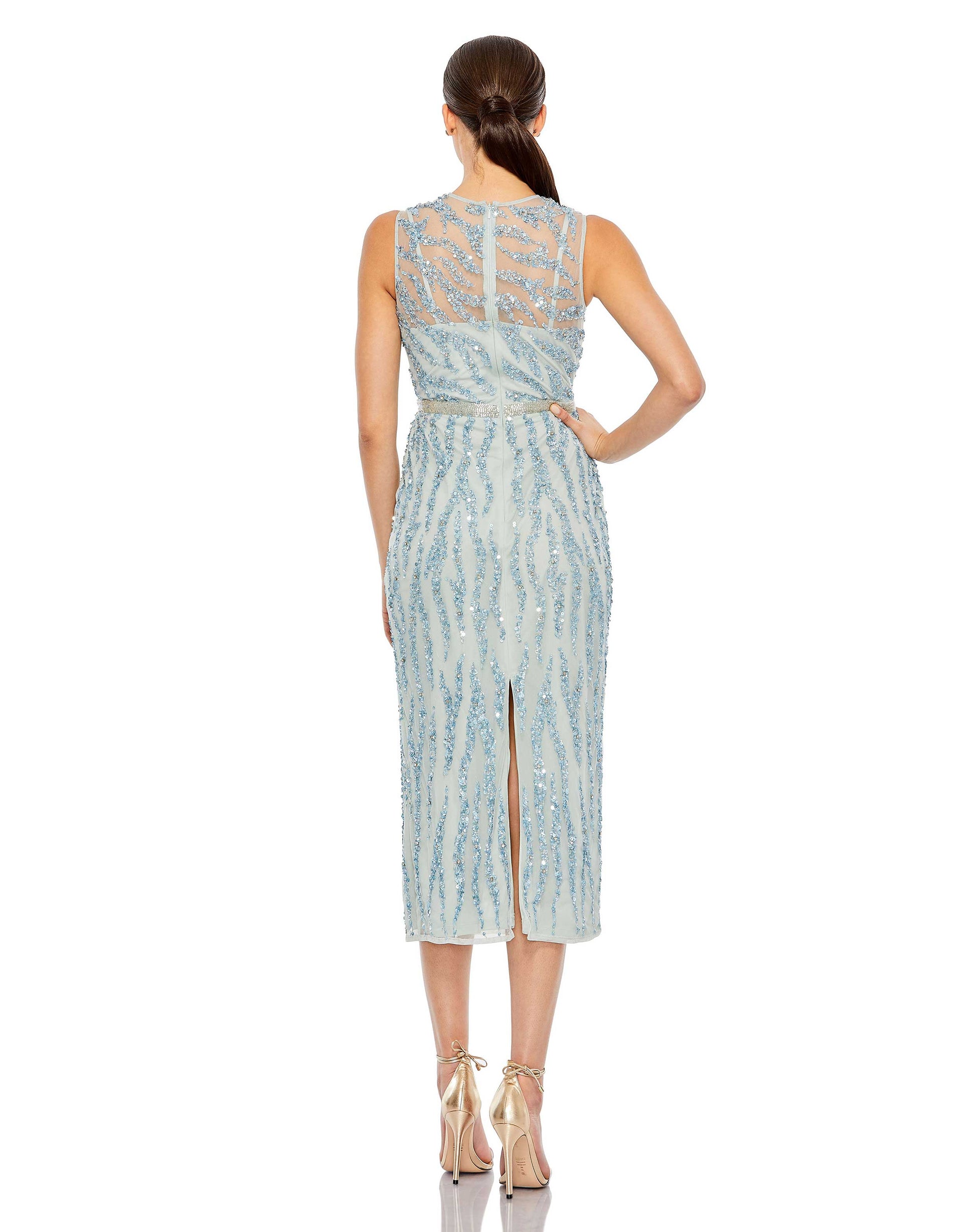 Mac Duggal A93765 short Beaded Formal Midi Dress