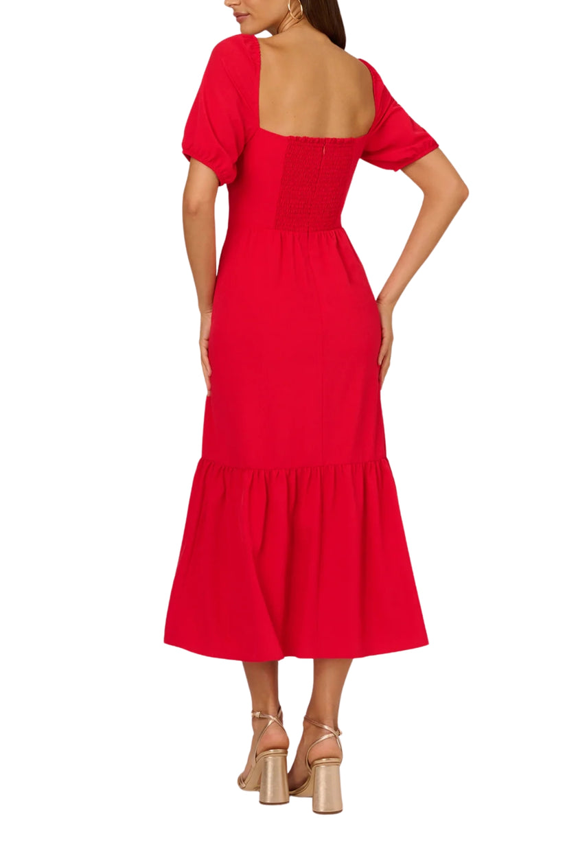 Adrianna Papell AD3D105689 Short Ruffle A Line Midi Cocktail Dress