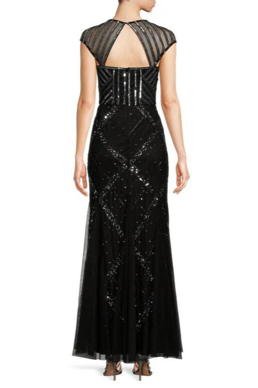 Adrianna Papell AD5E210703 Long Formal Beaded Evening Dress