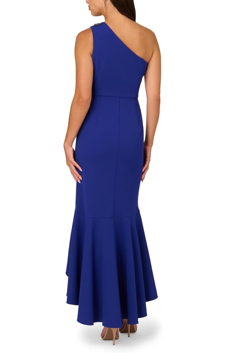 Adrianna Papell AD5E210752 Prom Ruffle Long Formal Beaded Dress