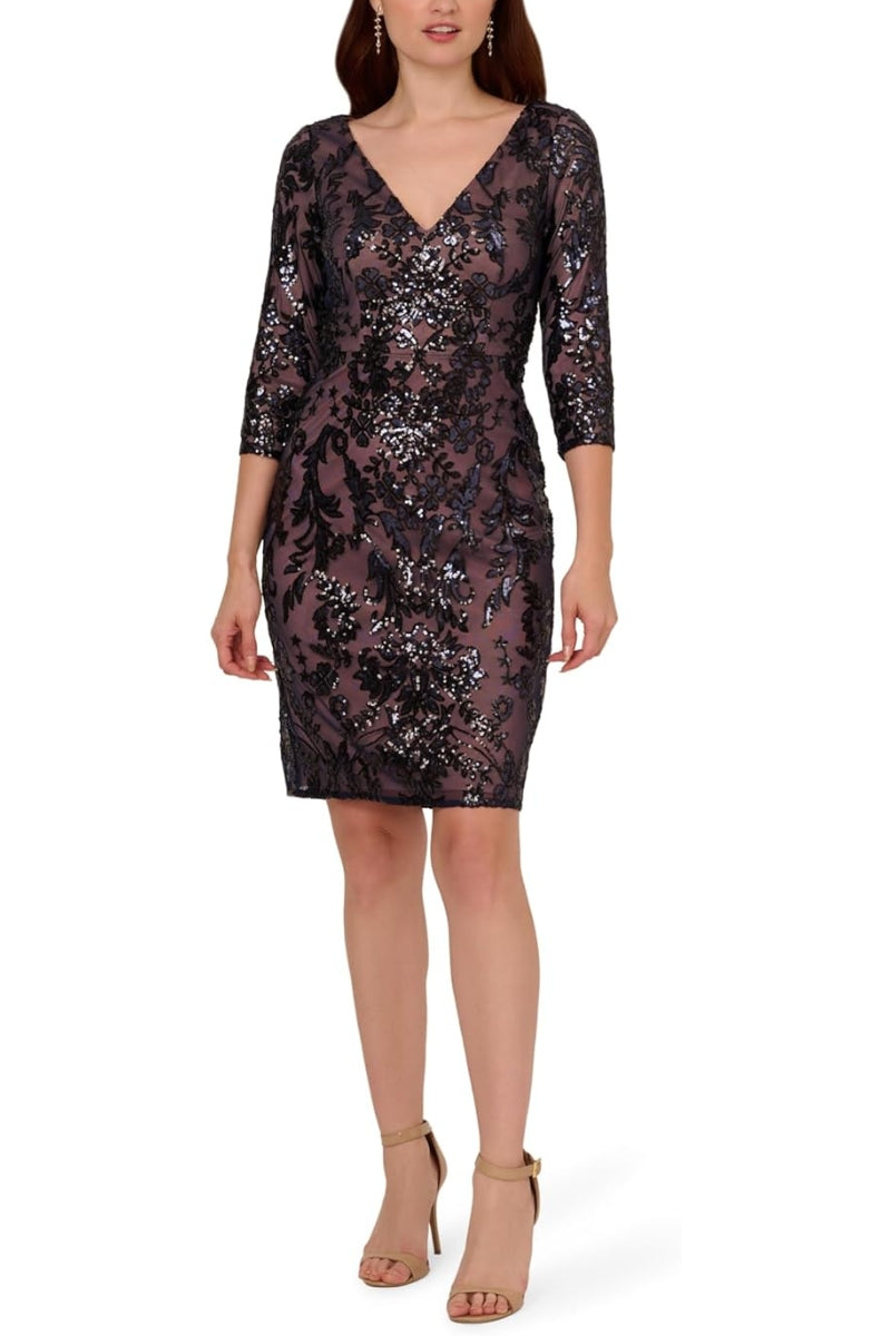 Adrianna Papell AD5E211694 Fitted Short Cocktail Dress