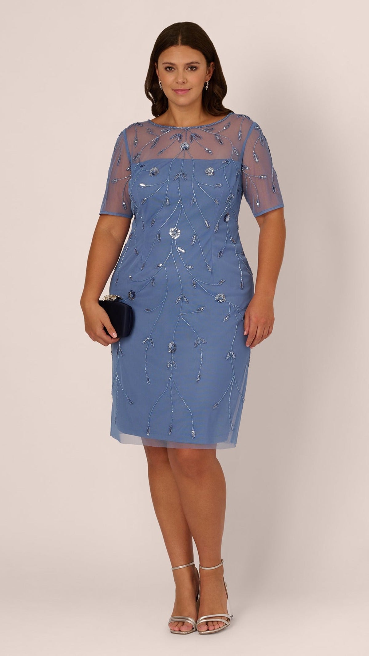 Adrianna Papell AD5E212761 French Blue, full-frame front view