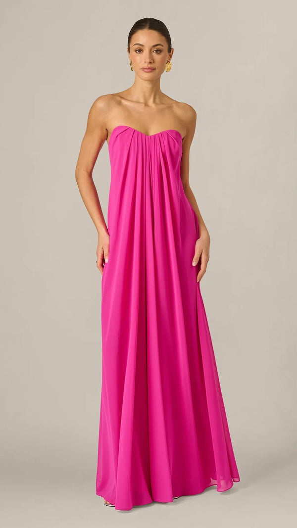 Adrianna Papell 213031 Strapless Chiffon Trapeze Gown