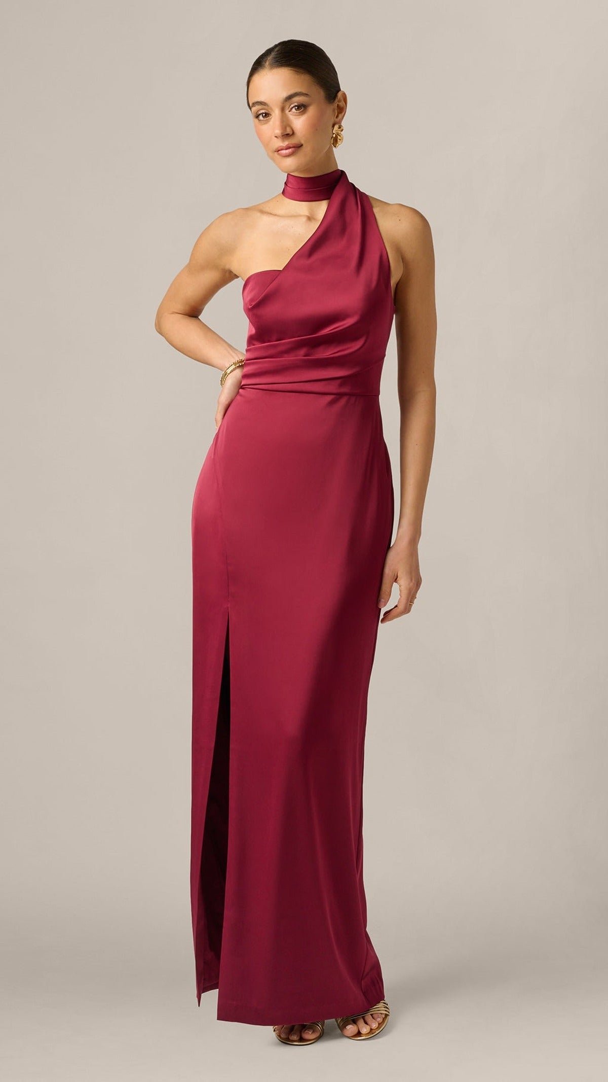 Adrianna Papell ADAE213439 Crimson Haze, full-frame front view
