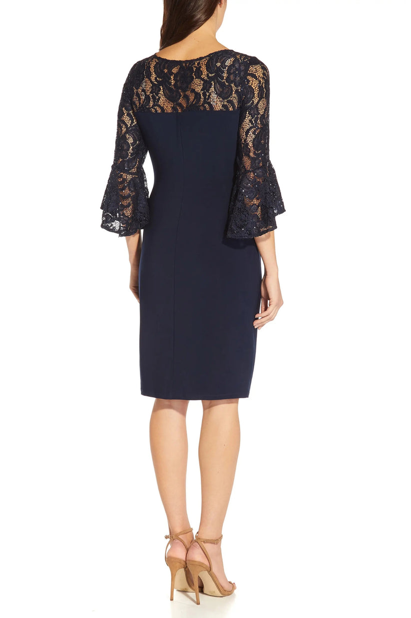Adrianna Papell AP1D104748 Short  Cocktail Sequin Lace Fitted Dress